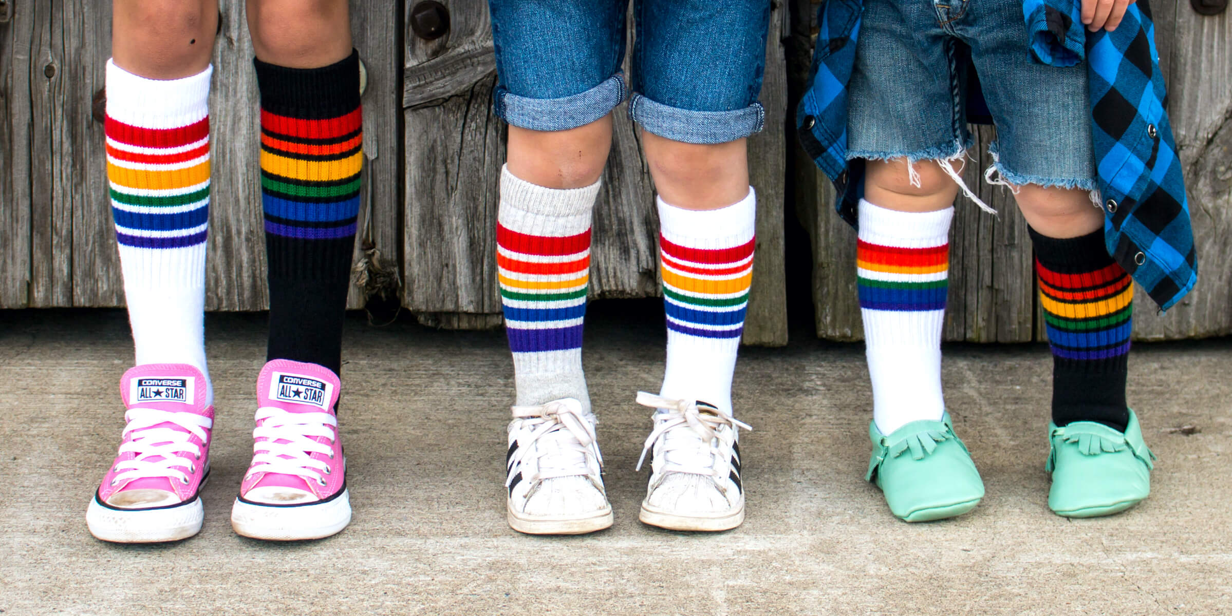 Pride Socks Kids Unisex Rainbow Tube Socks Fearless
